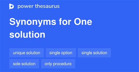 one stop solution synonyms|Synonyms for One.